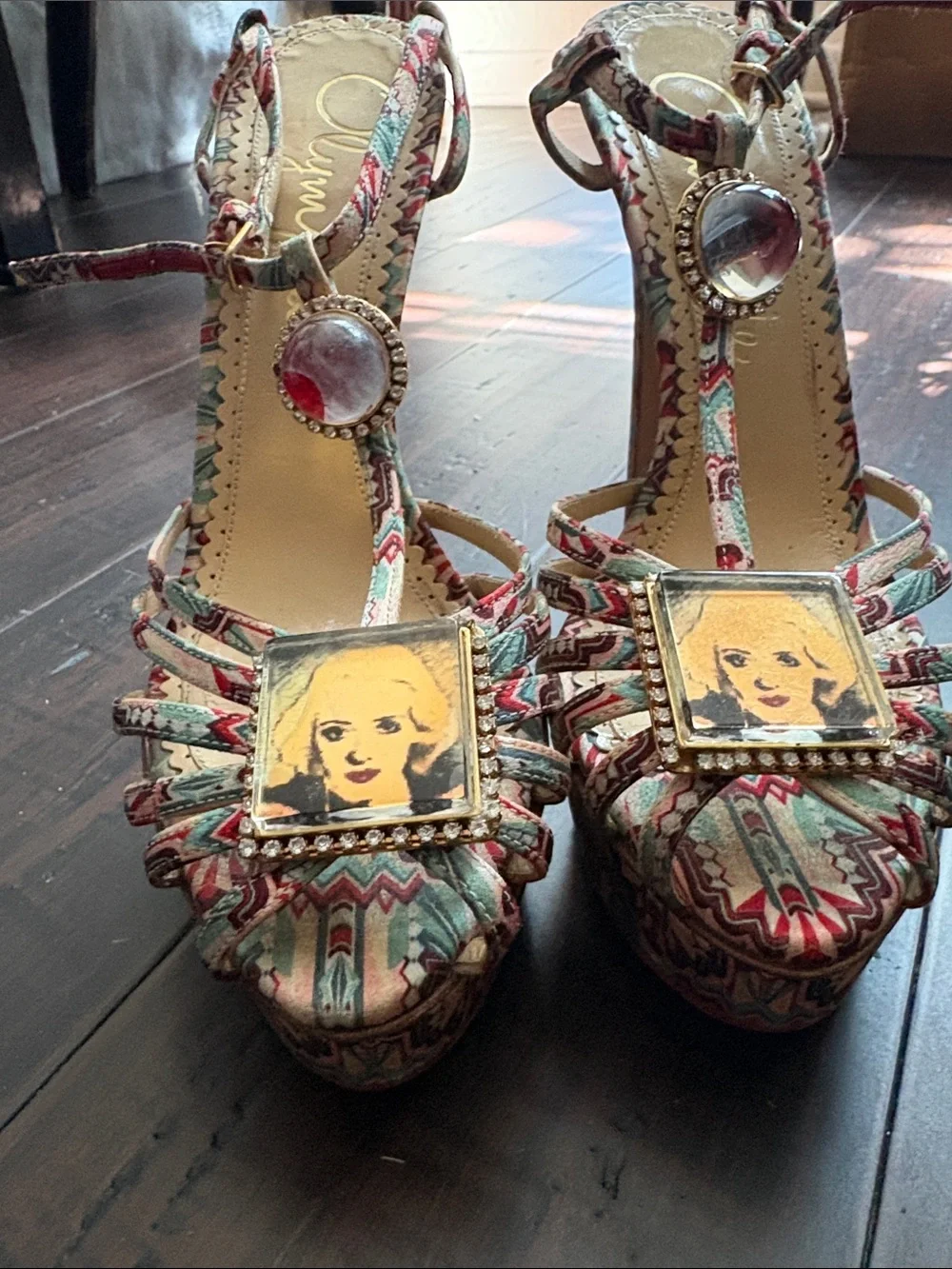 Charlotte Olympia Betty Davis Hollywood Platform Heels - Decorative Gem